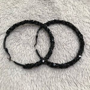 Black Hoop Earrings